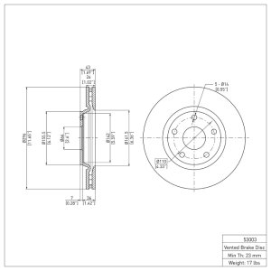 Chevrolet HHR Brake Rotor (1) - Front - R1 Concepts - Plain - `04-`12